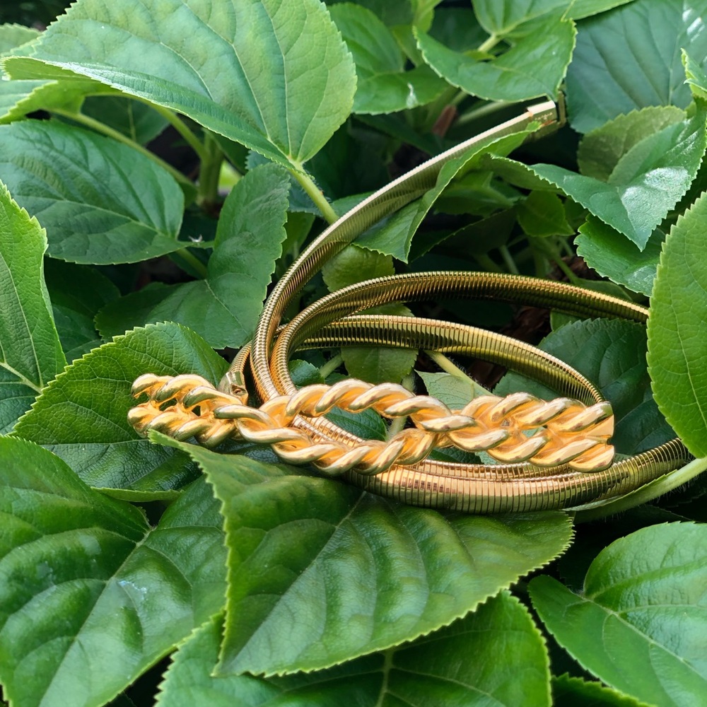 Dainty Vintage Accessocraft SnakeCoilGoldToneBelt